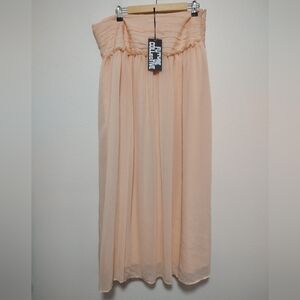 Future Collective Pink Crepe Side Zip Lined Maxi Skirt Size XL